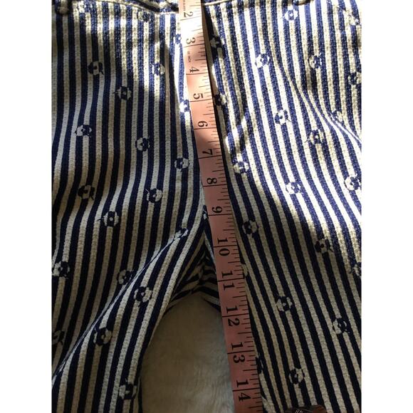 Anthropologie Blue & White Slim Trousers with Embroidery - Picture 15 of 16